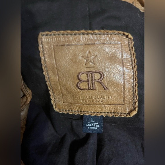 Banana Republic BR Leather Bomber Jacket Brown Size L - Picture 9 of 13
